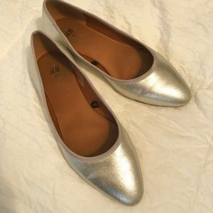 *Final Price* H & M  icy silver flats in size 7